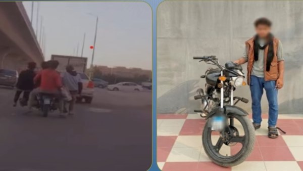 ضبط نجار بالفيوم سمح لعمال باستقلال دراجة نارية بطريقة خطرة في مصر الجديدة