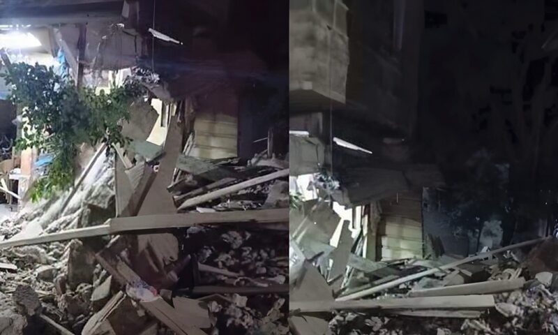 لحظة انهيار عقار سكني مكون من 4 طوابق بحدائق القبة (فيديو)