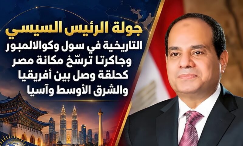 جولة السيسي التاريخية بسول وكوالالمبور وجاكرتا ترسخ مكانة مصر كحلقة وصل بين إفريقيا والشرق الأوسط وآسيا
