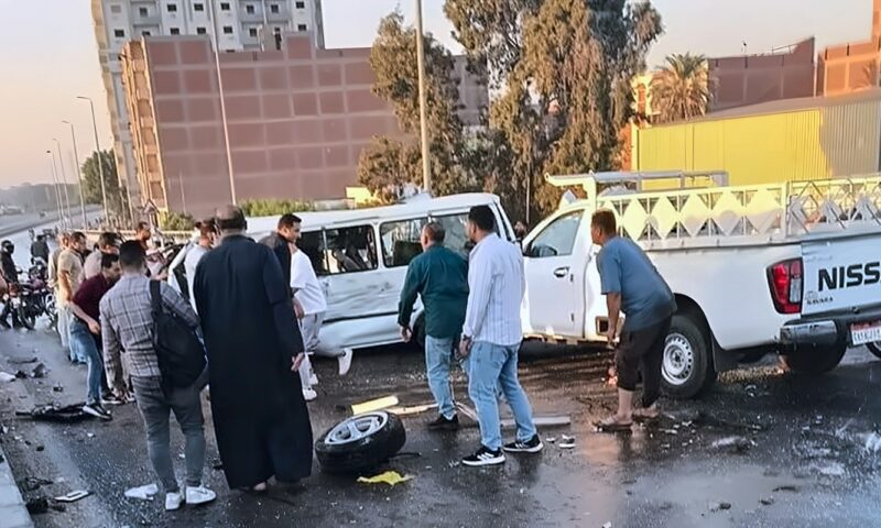 إصابة 5 أشخاص في حادث تصادم بالقليوبية