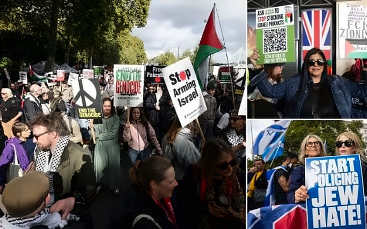 استنفار أمني في لندن.. 10 آلاف متظاهر من أجل فلسطين والشرطة تهدد باعتقال مرتدي الأقنعة