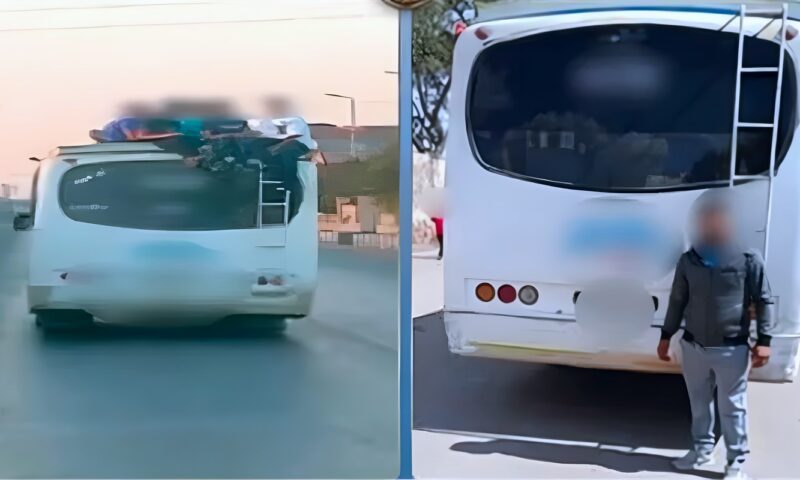 محمل ركاب فوق السقف، سقوط سائق الميني باص المثير للجدل بالشرقية