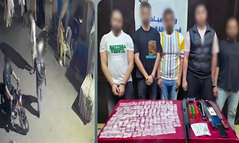 ضبط 5 عاطلين بالعمرانية بحوزتهم أسلحة نارية وهيروين بعد ظهورهم في فيديو بالشارع