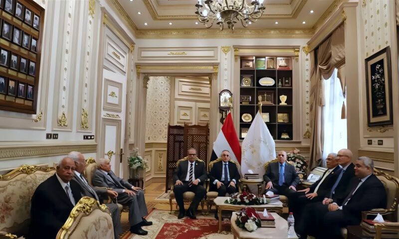 رئيس محكمة النقض يستقبل وزير العدل بدار القضاء العالي