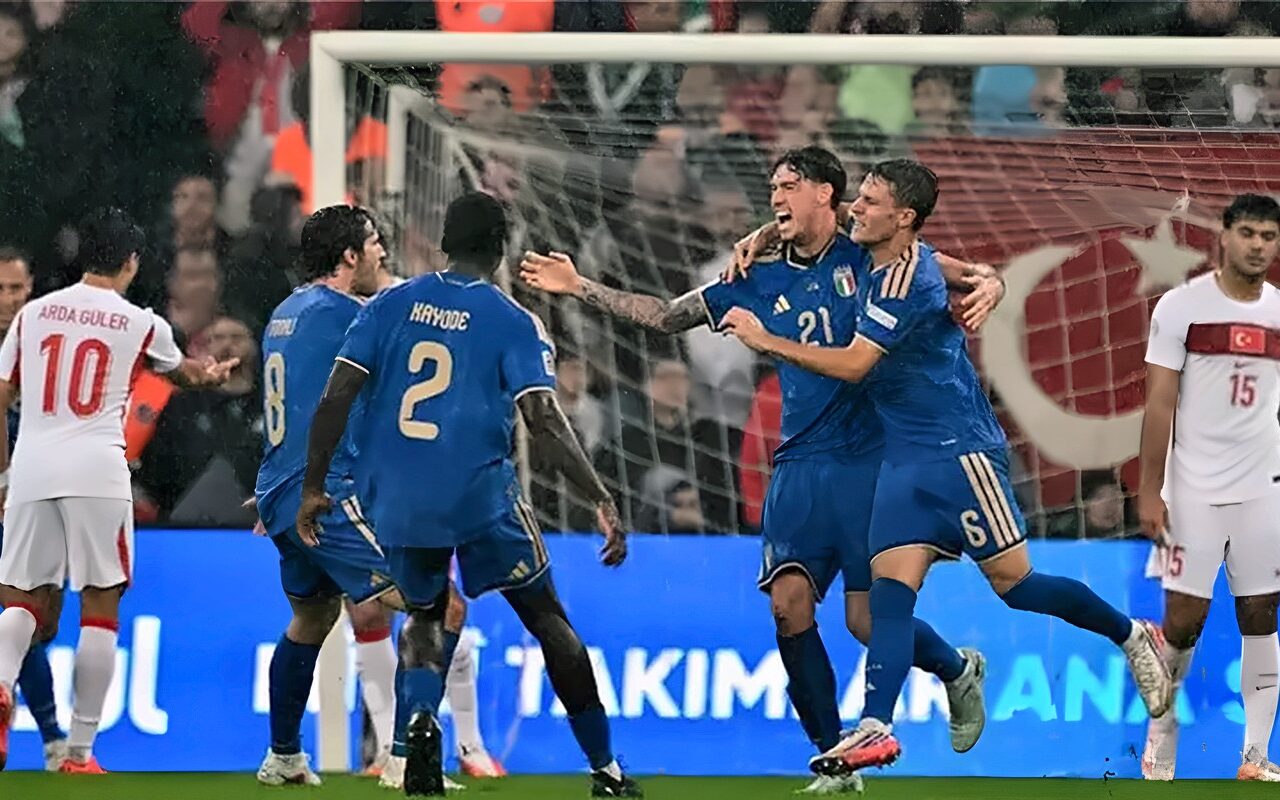إيطاليا تتقدم على تركيا بهدف في الشوط الأول بدوري الأمم الأوروبية