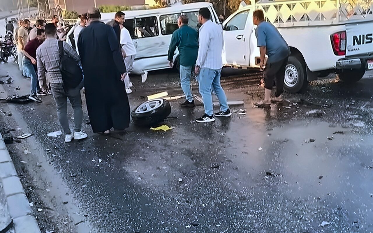 وفاة سائق الربع نقل في حادث تصادم الميكروباص أعلى كوبري قها بالقليوبية