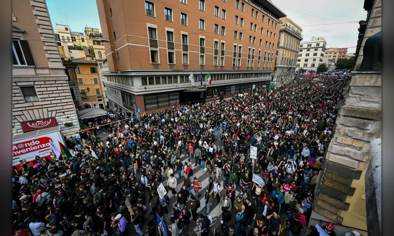 مظاهرات حاشدة في إيطاليا ضد الحكومة بمشاركة أكثر من 200 ألف شخص- (فيديو)