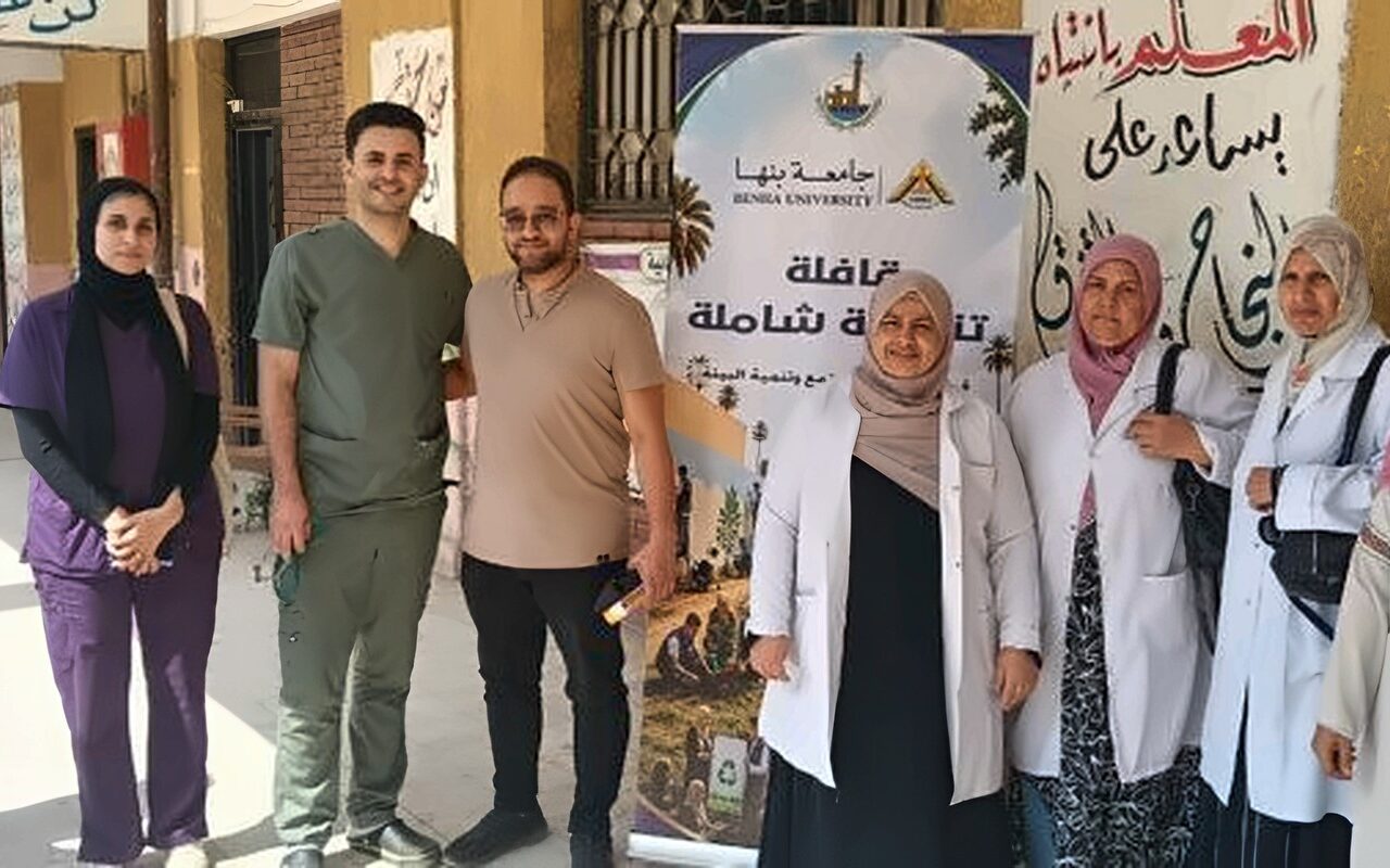 جامعة بنها تنظم قافلة طبية لطلاب المدارس بميت نما