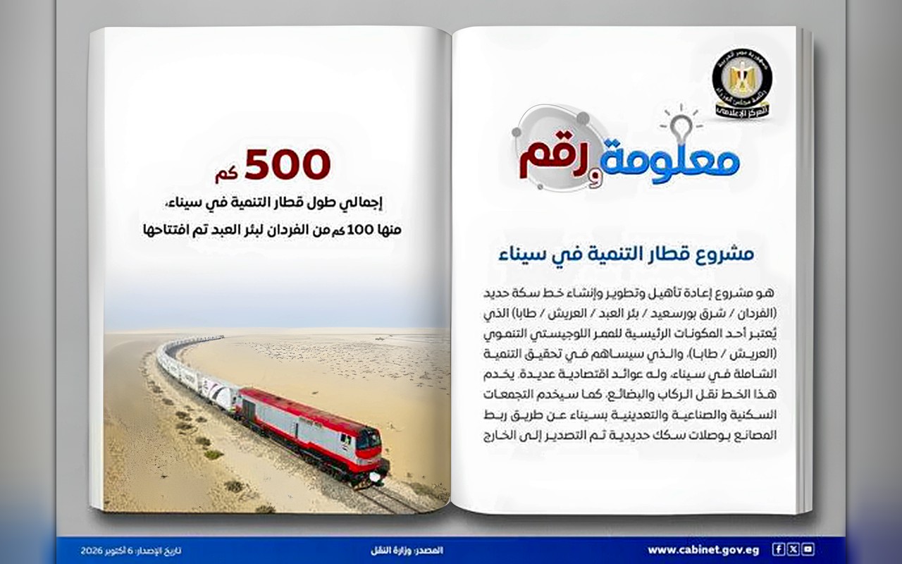 500 كم تربط المصانع بالموانئ.. ماذا يقدم «قطار التنمية» في سيناء؟