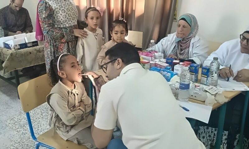 جامعة بنها تنظم قافلة طبية لطلاب مدرسة عاطف الجبالي بزاوية بلتان بطوخ