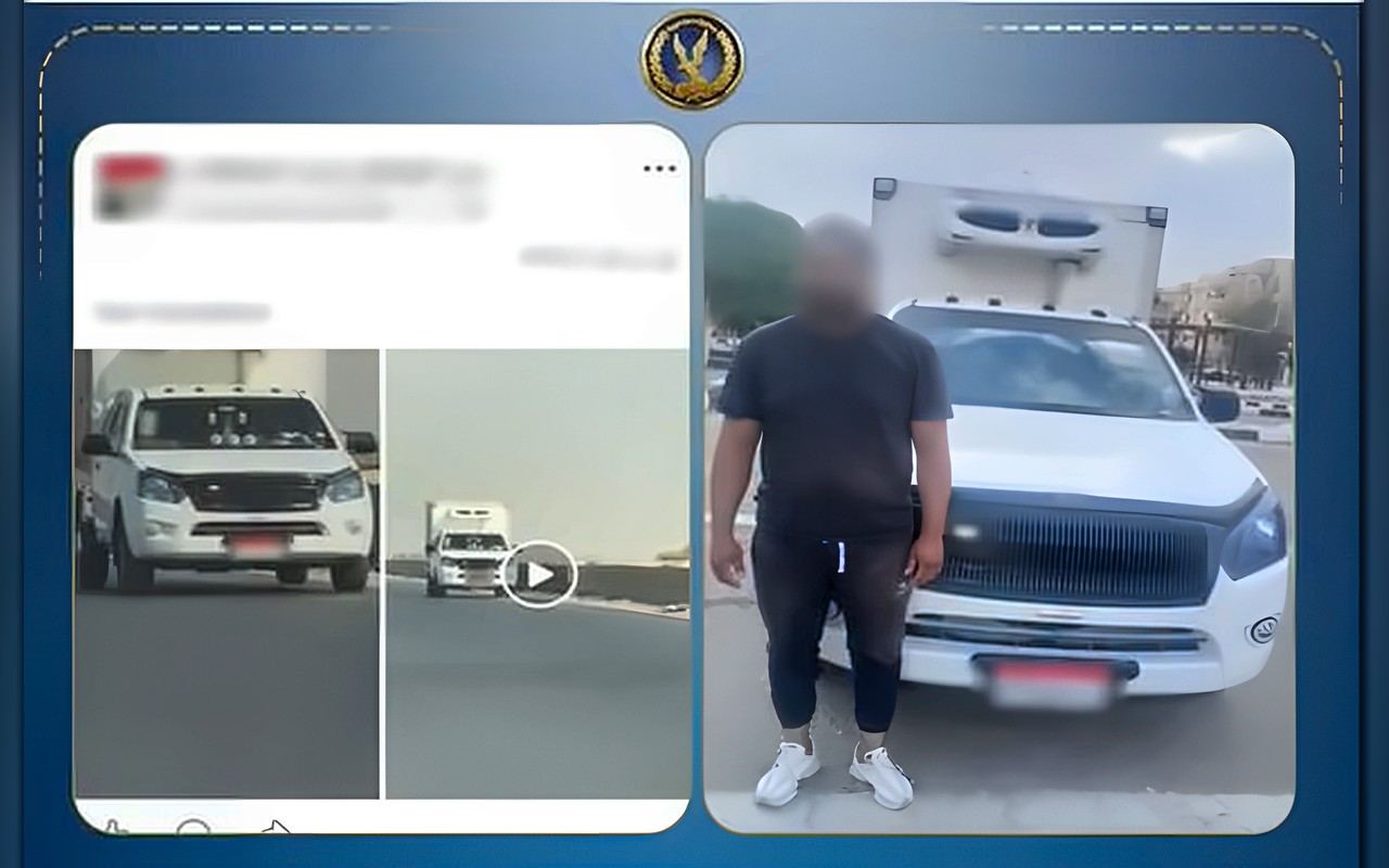 ضبط سائق سيارة «ربع نقل» لسيره عكس الاتجاه بأحد الطرق بالقليوبية