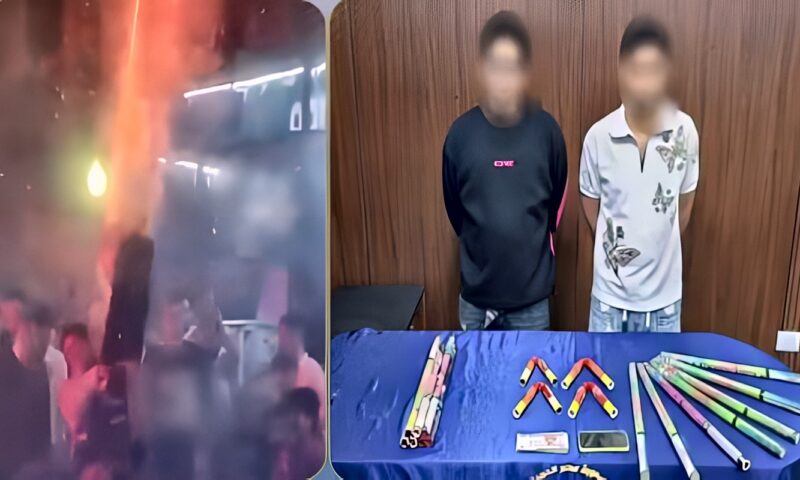 ضبط المتهمين بإطلاق ألعاب نارية وسط الشارع في الجيزة