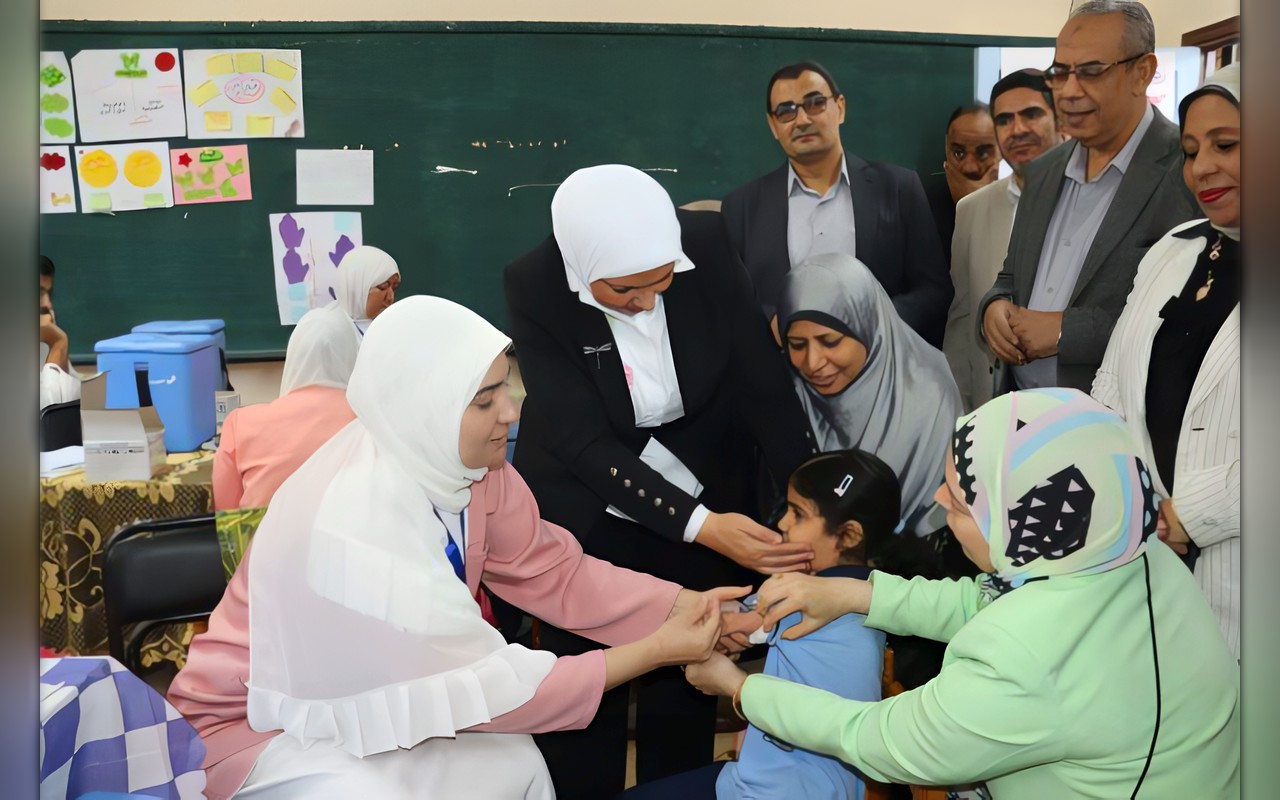 سكرتير عام القليوبية تفتتح الحملة القومية للتطعيم ضد الحصبة والحصبة الألمانية