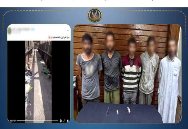 ضبط 5 أشخاص لقيامهم بافتراش الأرض أعلى أحد كباري المشاة بالقليوبية