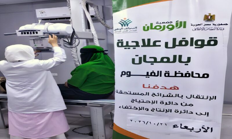 تنظيم قافلة علاجية لدعم الأسر الأولى بالرعاية بالفيوم
