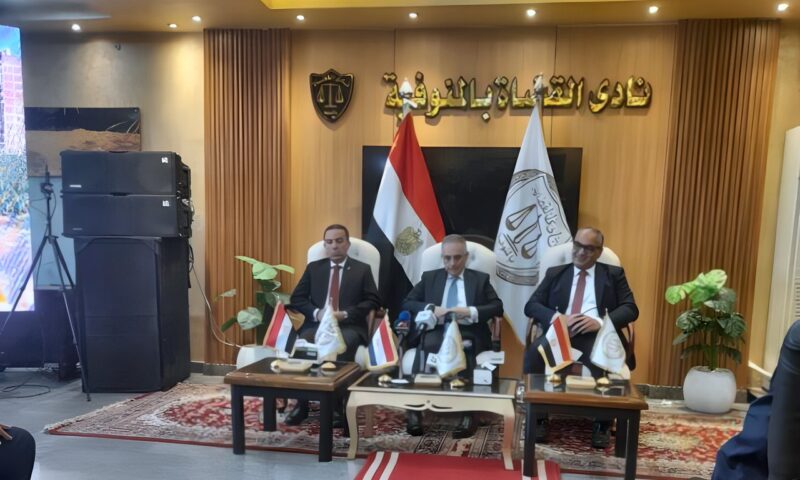 وزير العدل يضع حجر أساس فرع جديد لنادي القضاة بشبين الكوم