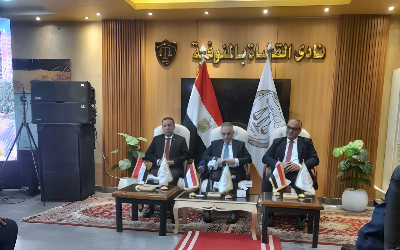 وزير العدل يضع حجر أساس فرع جديد لنادي القضاة بشبين الكوم