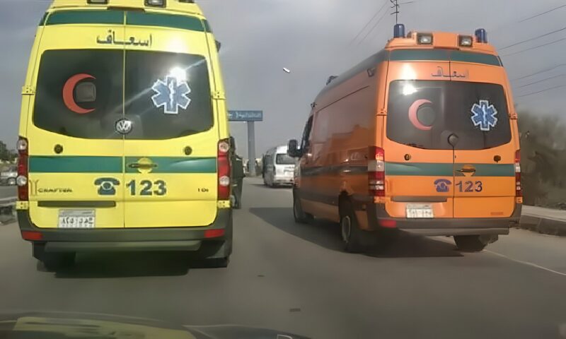 11مُصابًا في تصادم ميكروباص وسيارة نقل ثقيل على الطريق الزراعي بالبحيرة